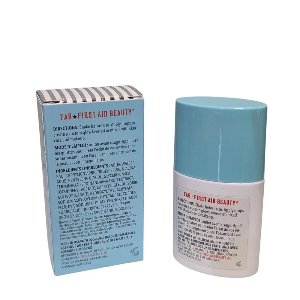 First Aid Beauty FAB Bronze + Glow Drops with Niacinamide 30mL 1oz New in Box